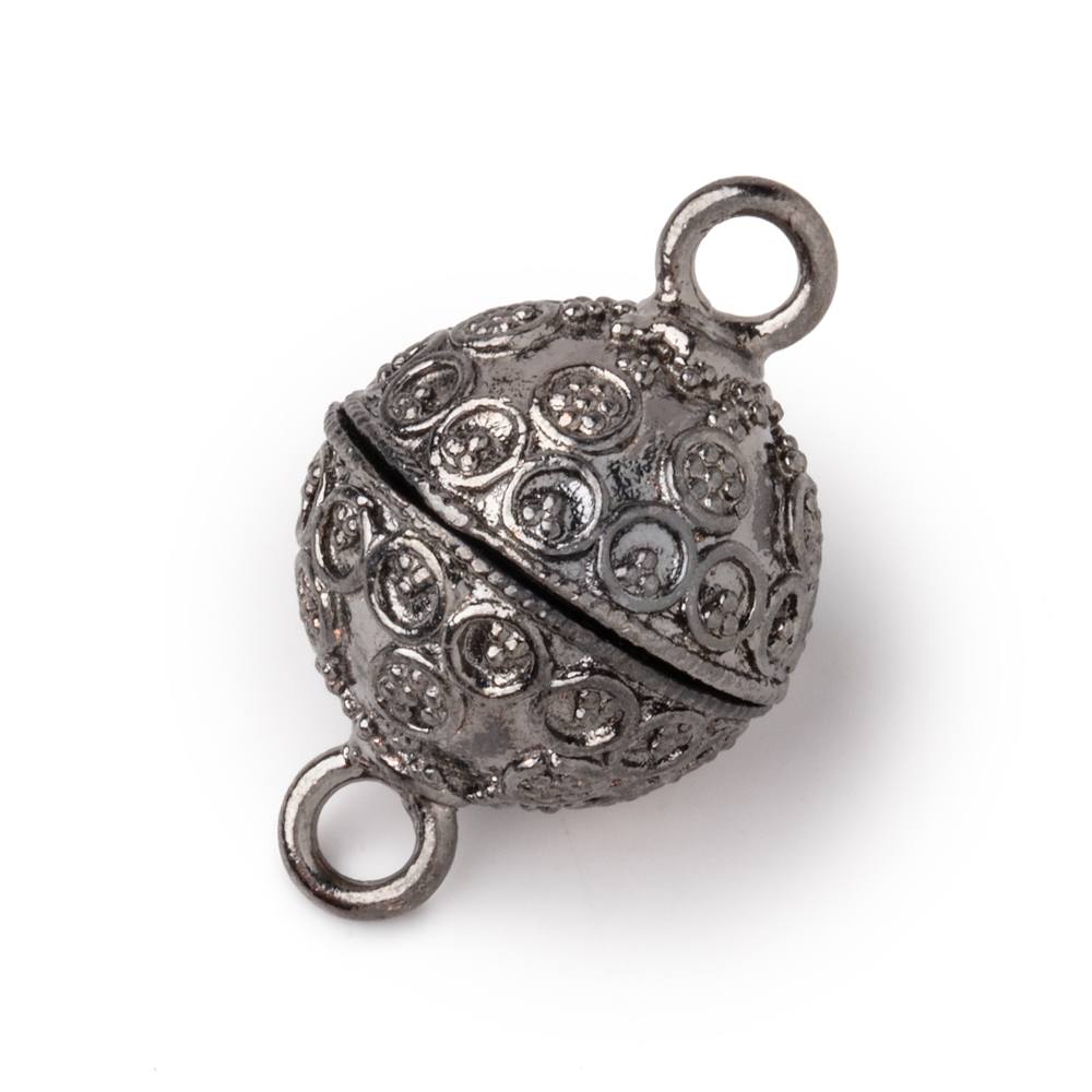 16mm Miligrain Circular Design Round Magnetic Clasp for Jewelry Making - 1 Piece - AtlantaFindingsCompany