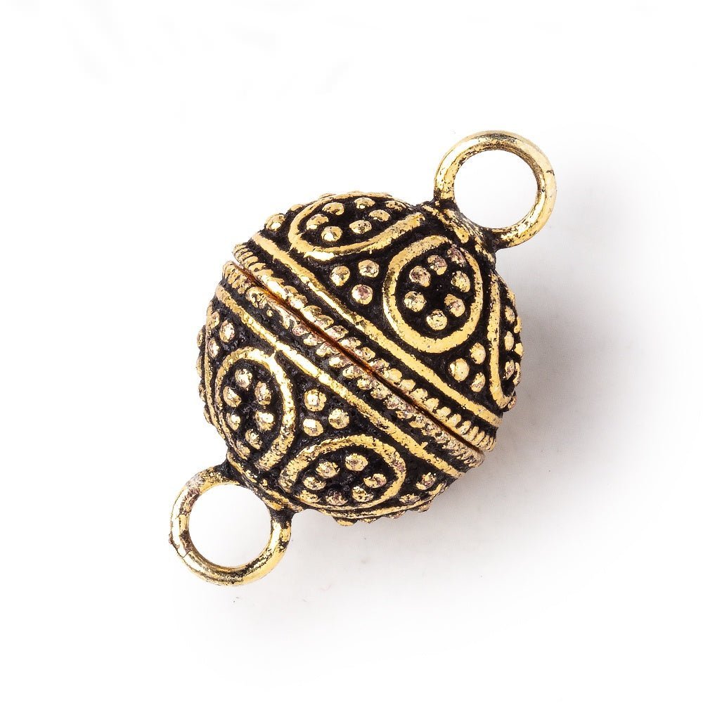 16mm Miligrain Tear Drop Magnetic Clasp for Jewelry Making - Available in Gold & Silver Plated - AtlantaFindingsCompany