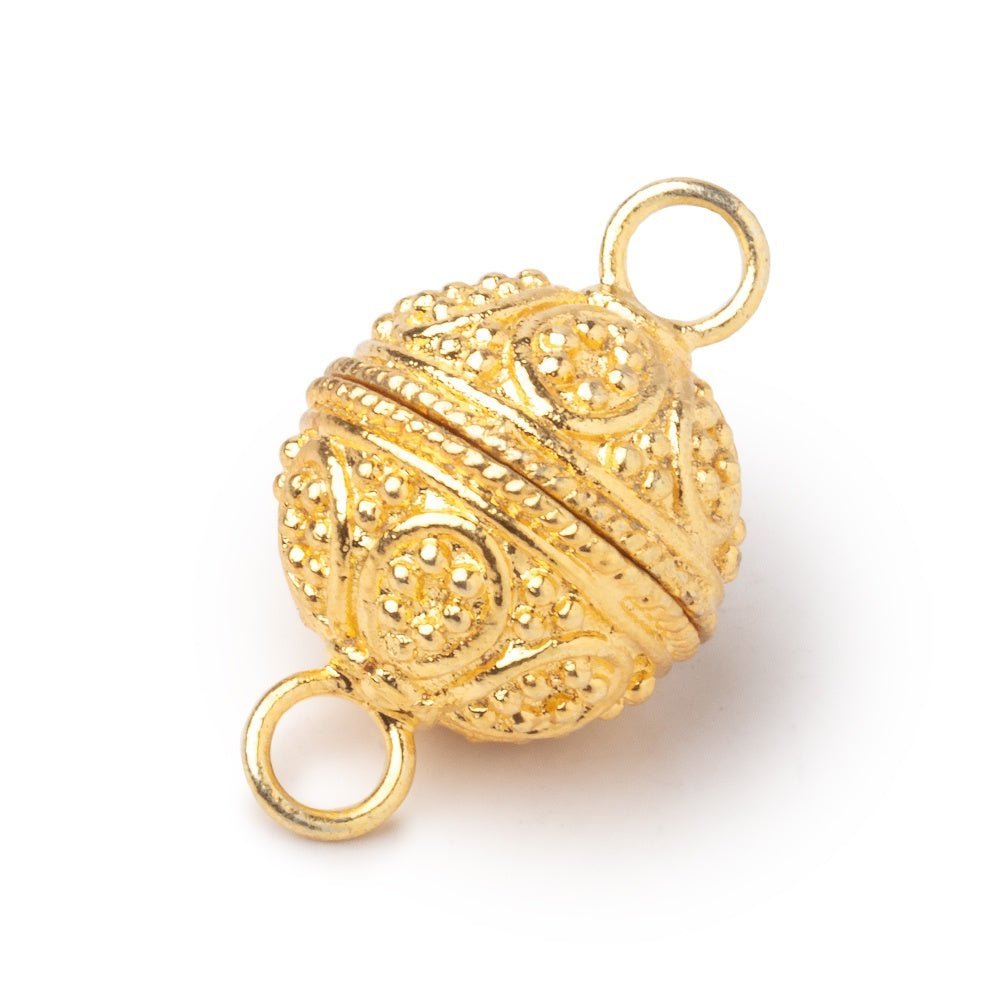 16mm Miligrain Tear Drop Magnetic Clasp for Jewelry Making - Available in Gold & Silver Plated - AtlantaFindingsCompany