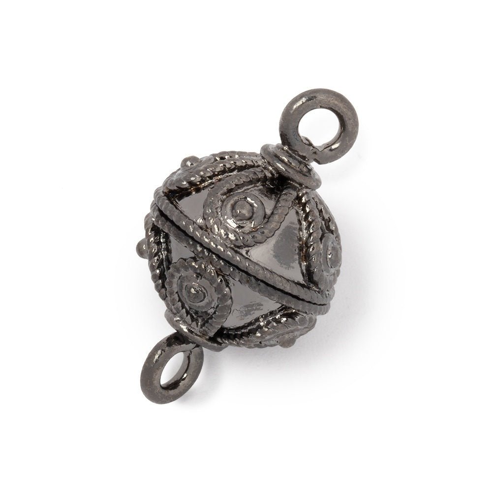 16mm Roped Tear Drop Magnetic Clasp - Round Shape with Dual Rings for Jewelry Making - AtlantaFindingsCompany