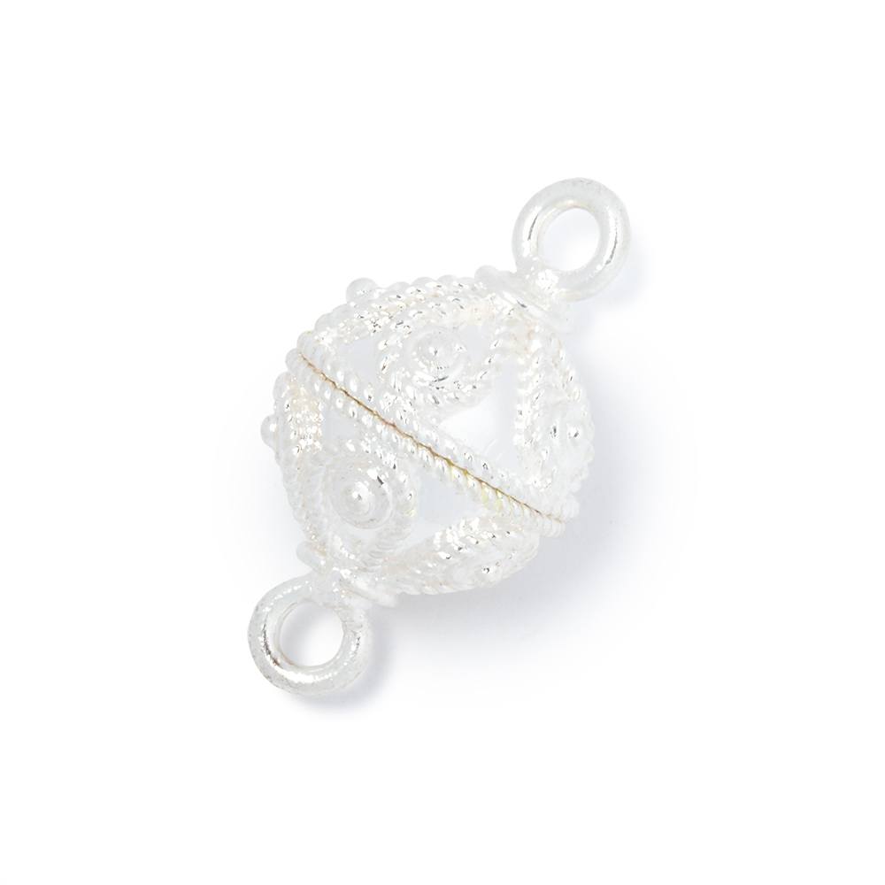 16mm Roped Tear Drop Magnetic Clasp - Round Shape with Dual Rings for Jewelry Making - AtlantaFindingsCompany