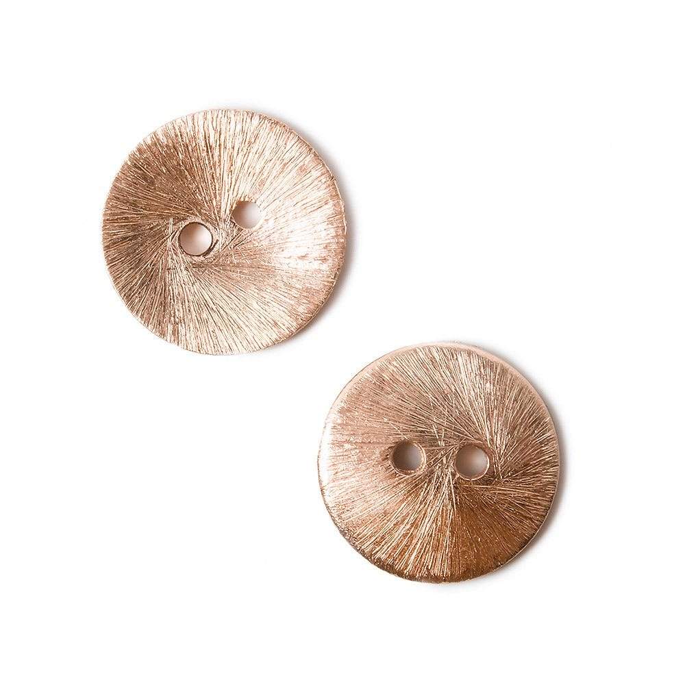 16mm Rose Gold Brushed Button Discs (10 Pack) - AtlantaFindingsCompany