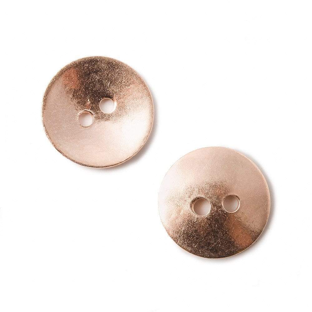 16mm Rose Gold Round Metal Button Clasps - Pack of 10 - AtlantaFindingsCompany