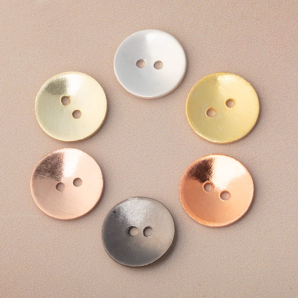 16mm Round Buttons with a Polished Finish - Set of 10 - Atlanta Findings