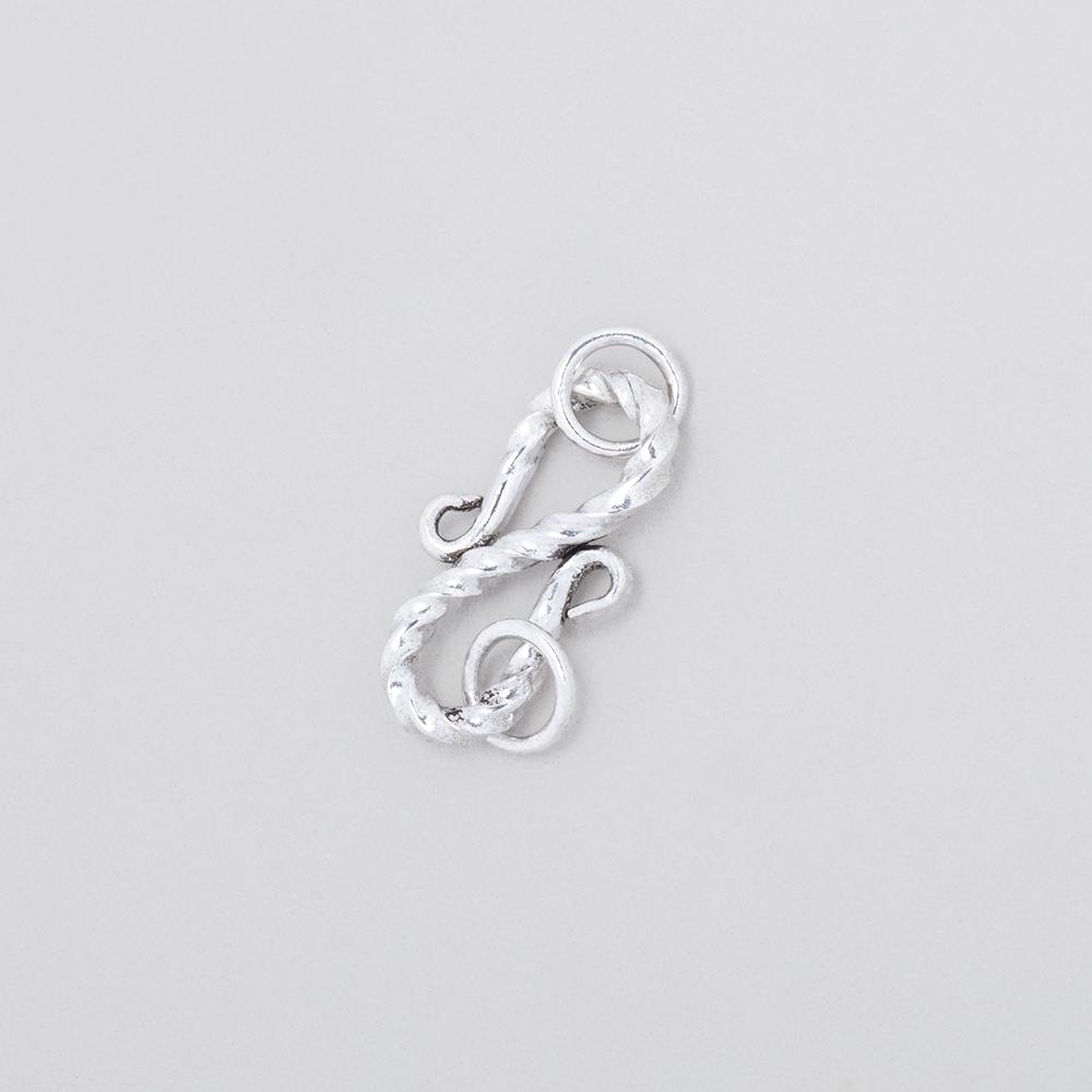 16x10mm Antiqued Sterling Silver Twisted S - Hook Clasp - AtlantaFindingsCompany