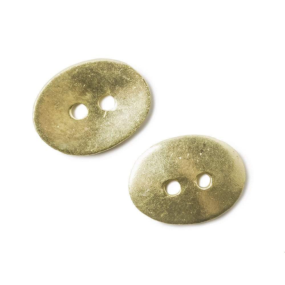 14kt Gold Oval Button - 16x12mm - Pack of 10 - AtlantaFindingsCompany