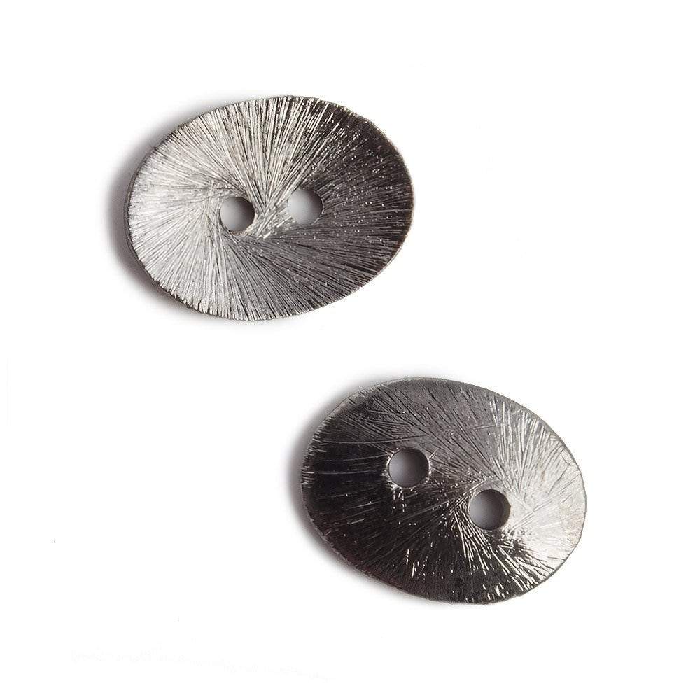 16x12mm Brushed Black Gold Oval Button - Pack of 10 - AtlantaFindingsCompany