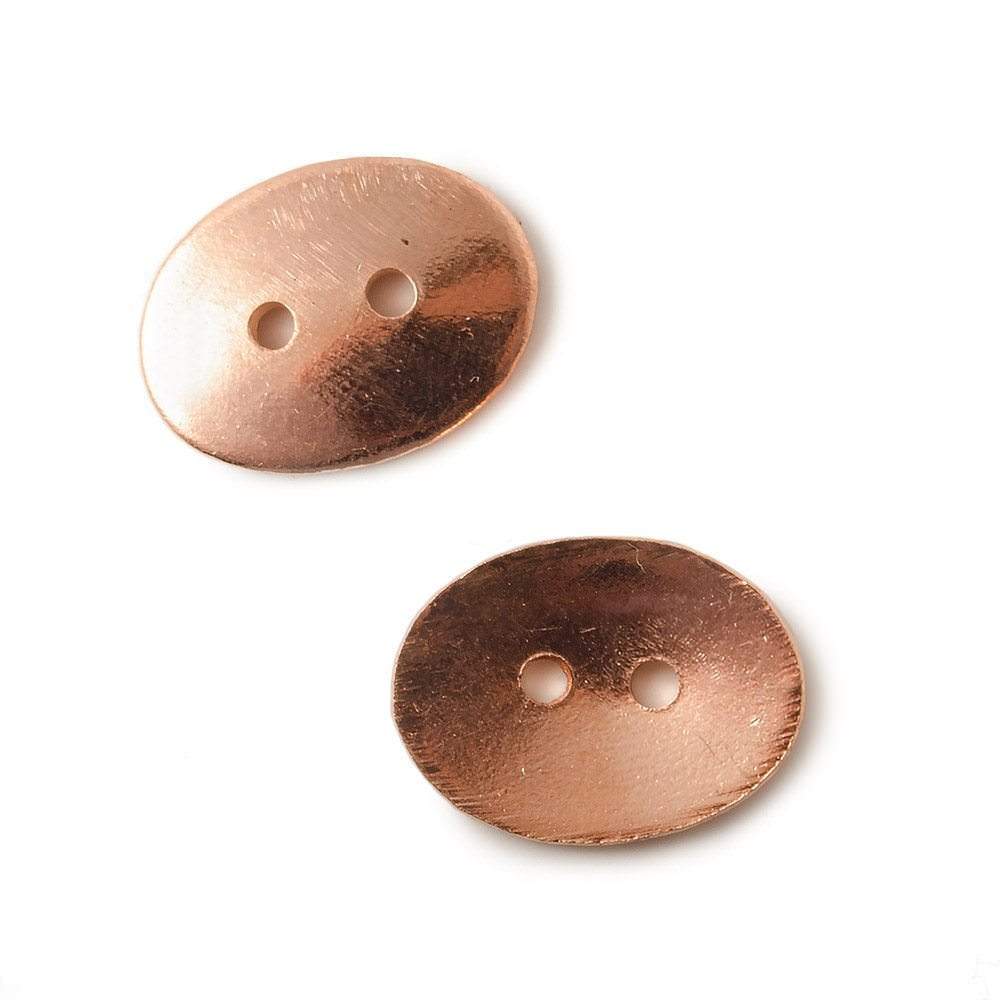 16x12mm Oval Copper Button Bead with 2.5mm Holes - AtlantaFindingsCompany
