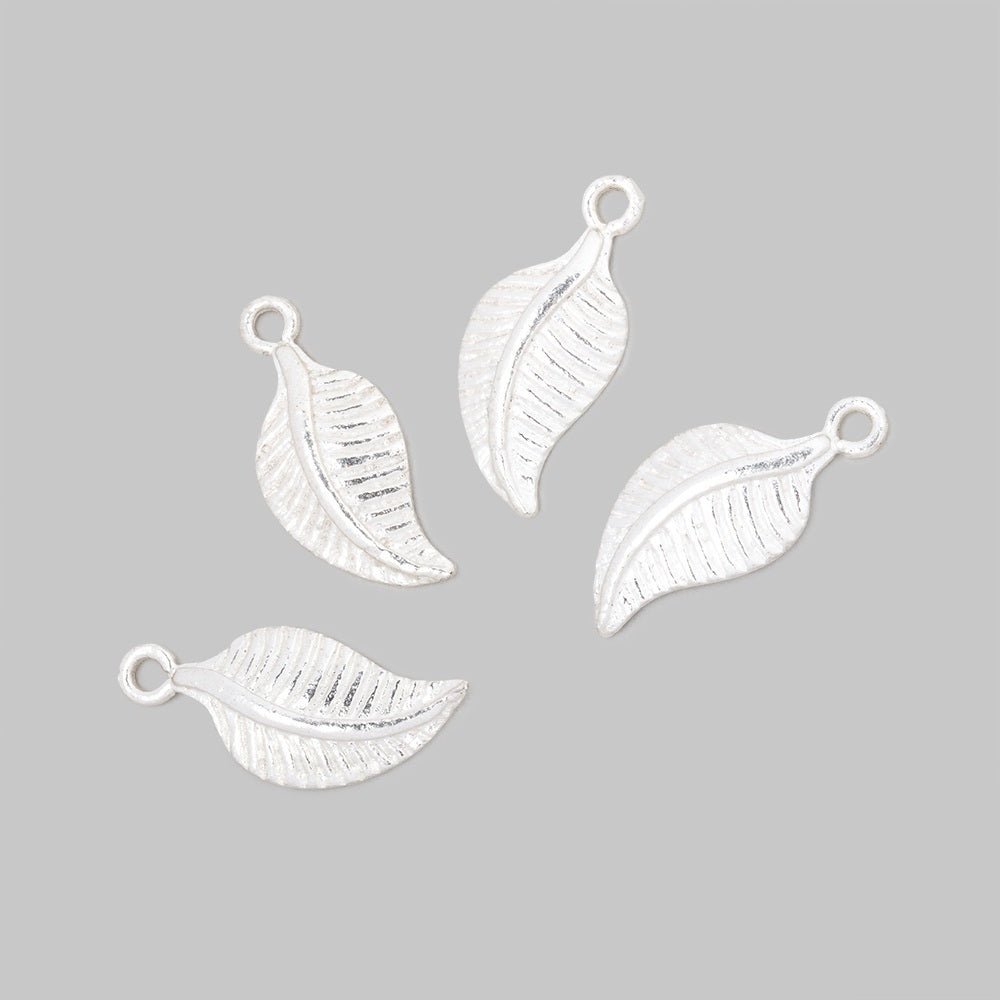16x8.5mm Leaf Pendant Charm Set of 4 pieces - AtlantaFindingsCompany