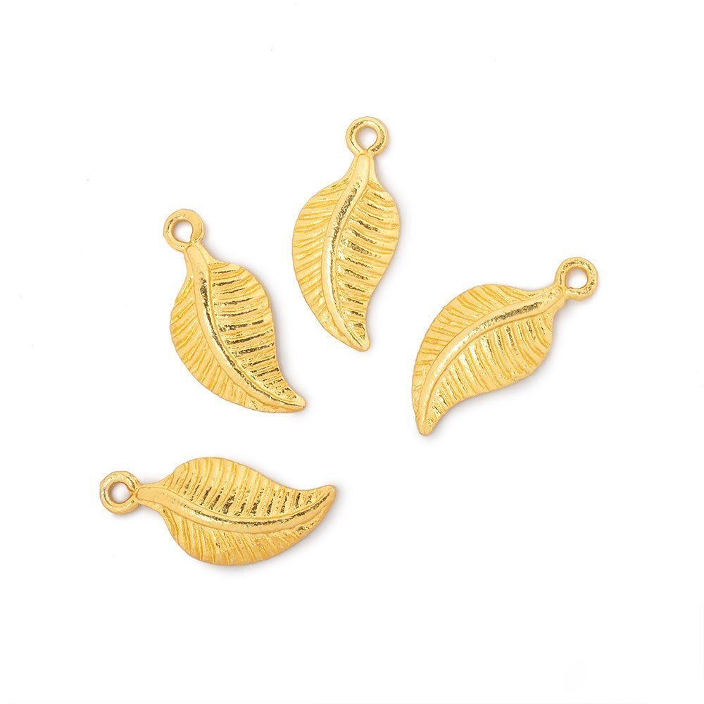 16x8.5mm Leaf Pendant Charm Set of 4 pieces - AtlantaFindingsCompany