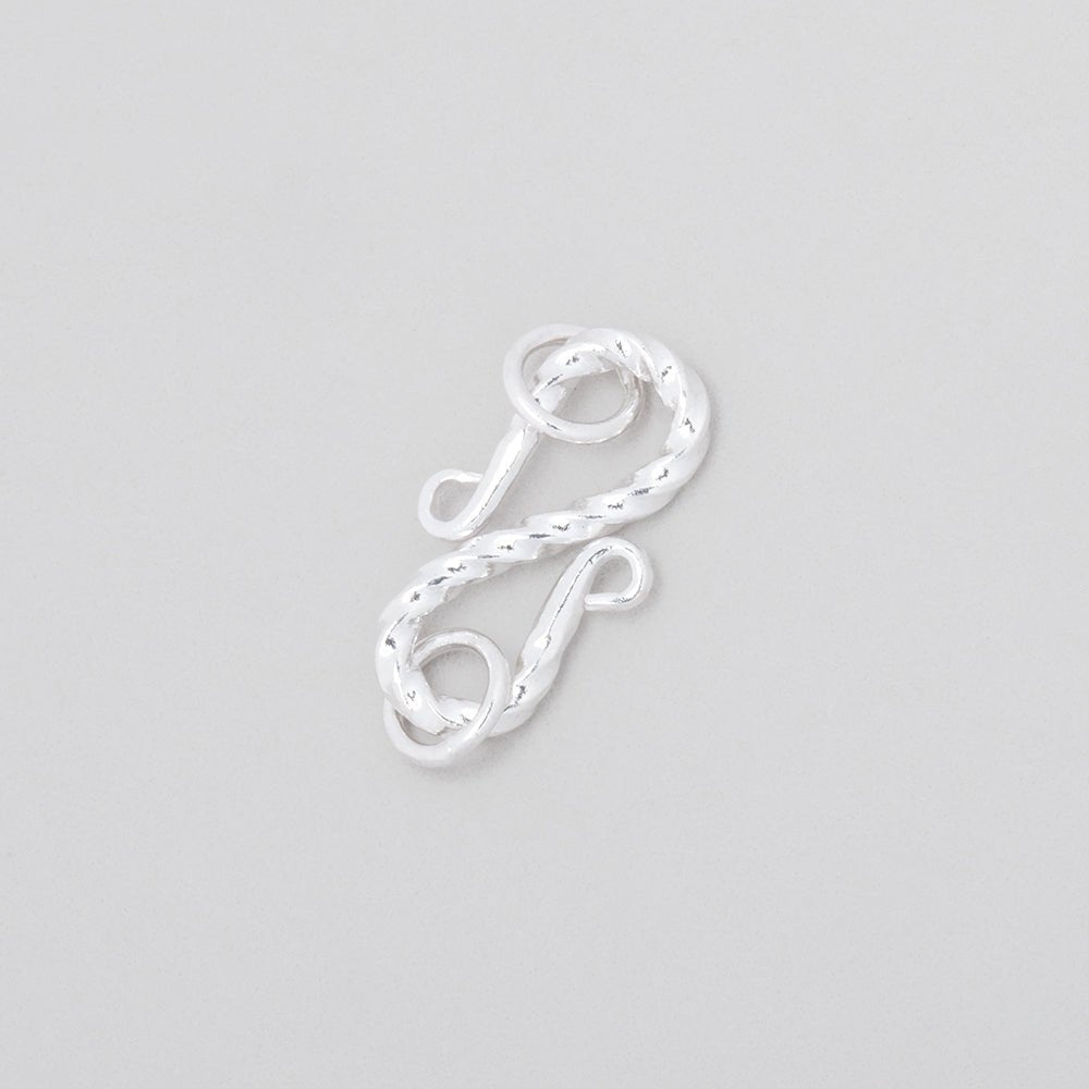 16x8.5mm Sterling Silver Twisted S - Hook Clasp (1 Piece) - AtlantaFindingsCompany