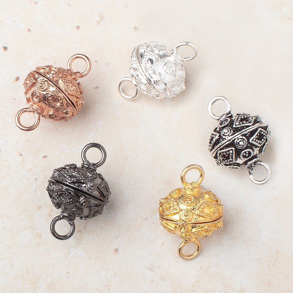 17mm Plated Disc Magnetic Clasps - Circle & Kite Design - Pack of 1 - AtlantaFindingsCompany