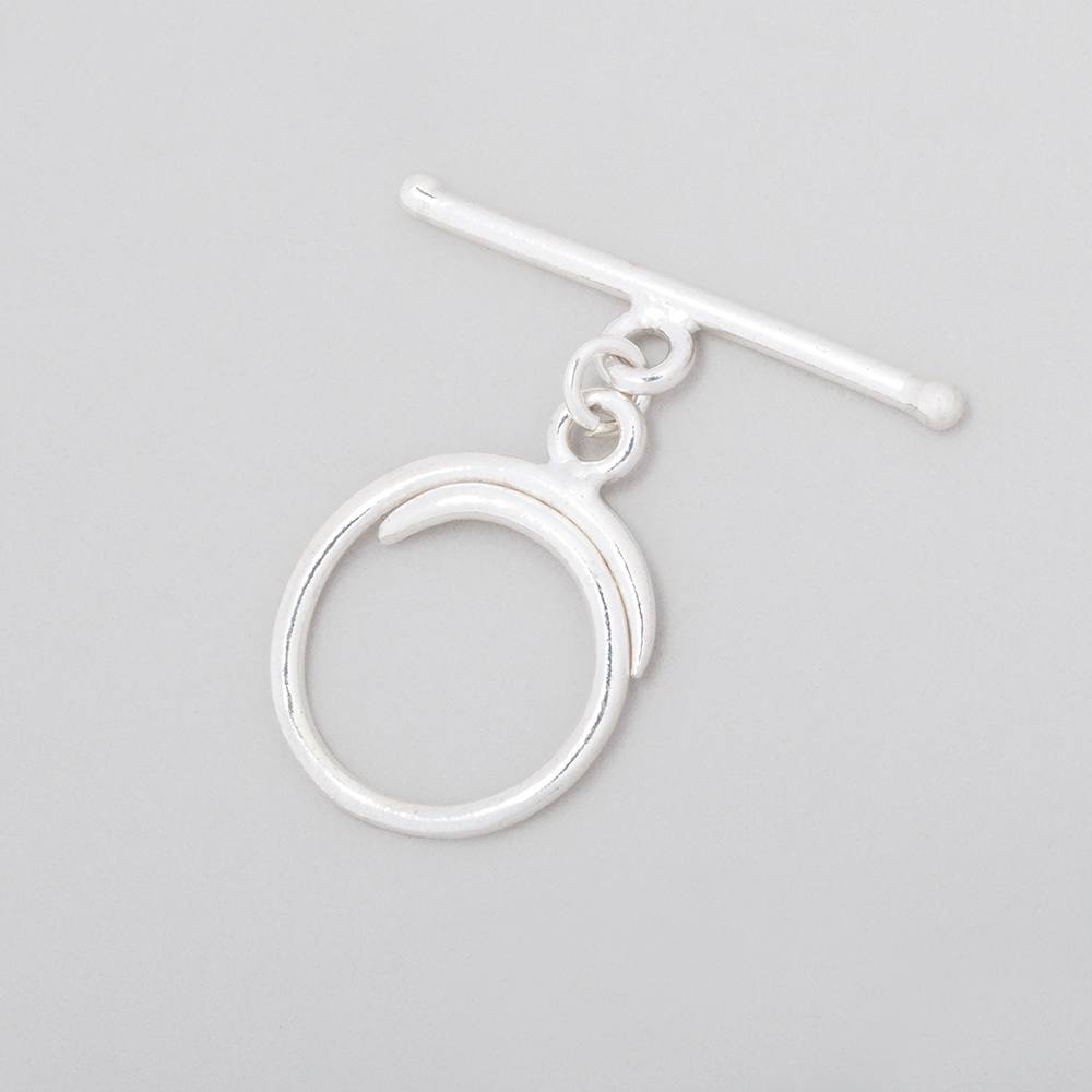 Sterling Silver 17mm Toggle Clasp with Swirl Design - 1 Piece - AtlantaFindingsCompany