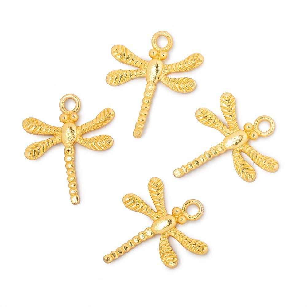 18.5mm Dragonfly Pendant Charm Set of 4 pieces - AtlantaFindingsCompany