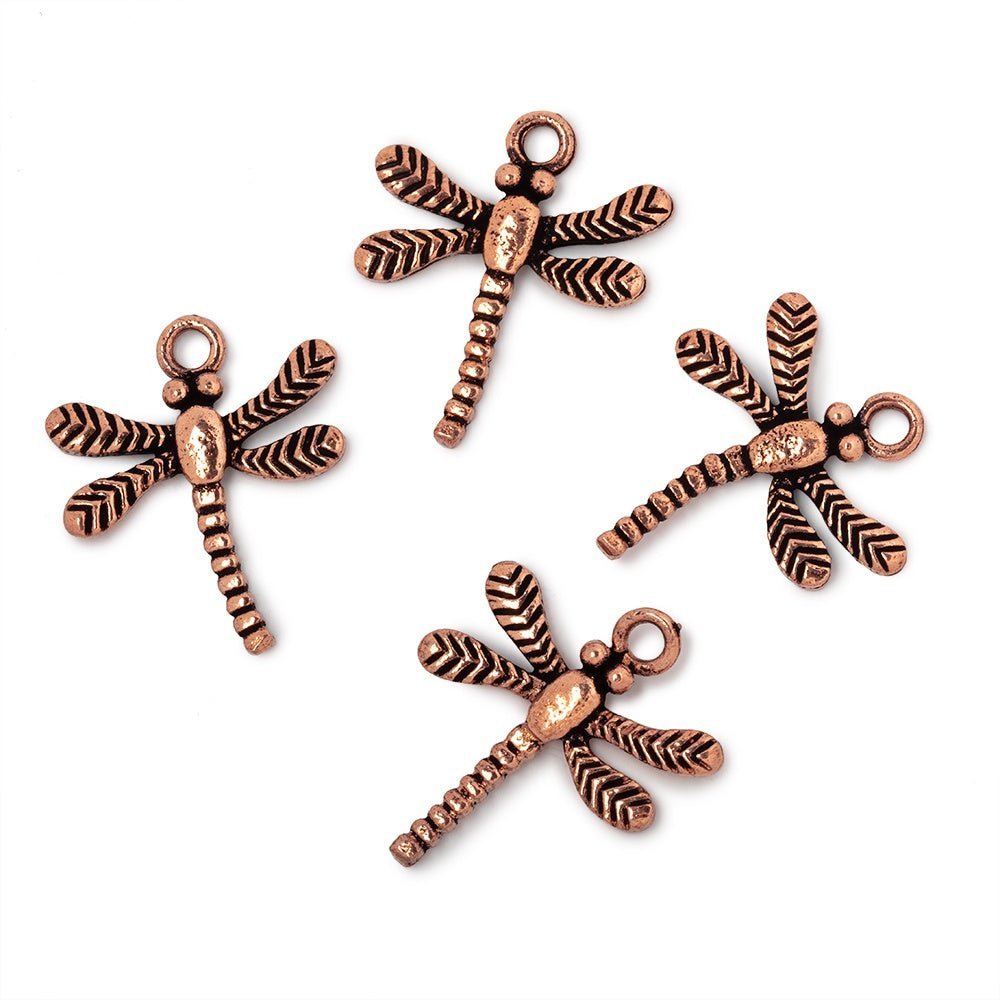 18.5mm Dragonfly Pendant Charm Set of 4 pieces - AtlantaFindingsCompany