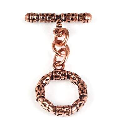 18mm Copper 3 - D Round Toggle Clasp Set - AtlantaFindingsCompany