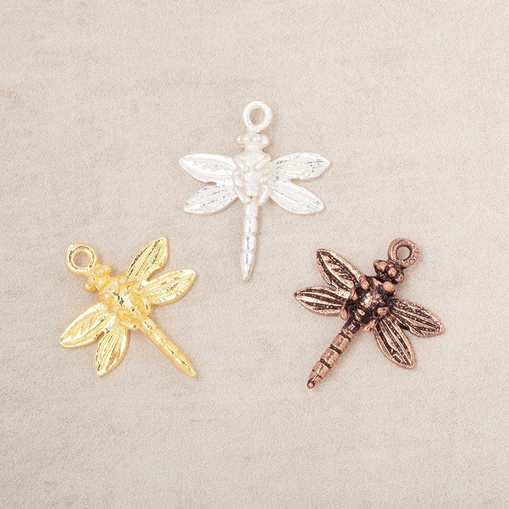 18mm Dragonfly Pendant Charm Set of 2 pieces - AtlantaFindingsCompany