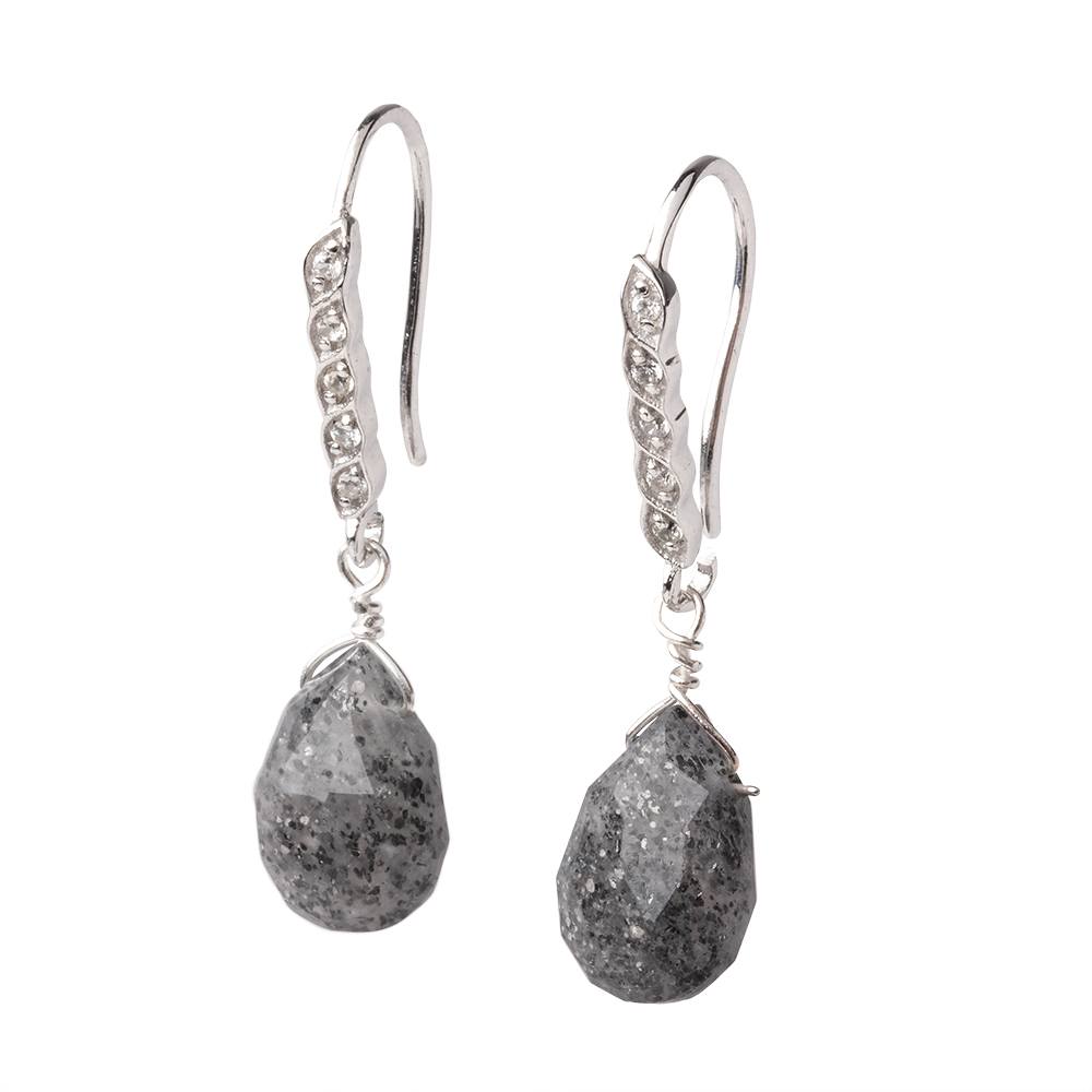 18mm Quintuple CZ Ear Wire Set of 2 pieces - AtlantaFindingsCompany