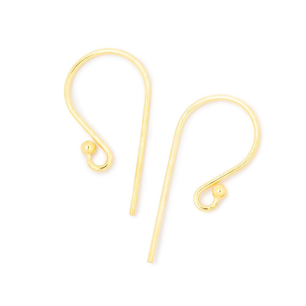 18mm Shepard's Hook with Ball Ear Wire 10 pieces - AtlantaFindingsCompany