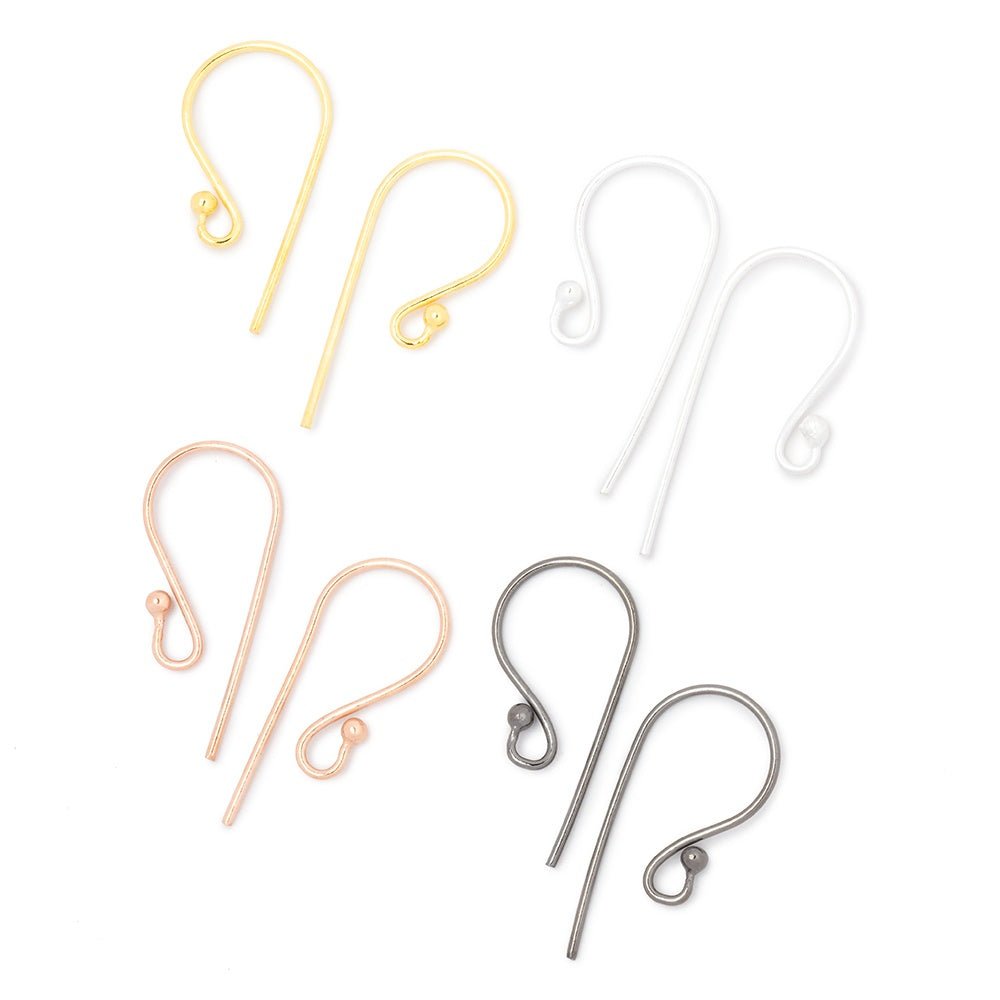 18mm Shepard's Hook with Ball Ear Wire 10 pieces - AtlantaFindingsCompany
