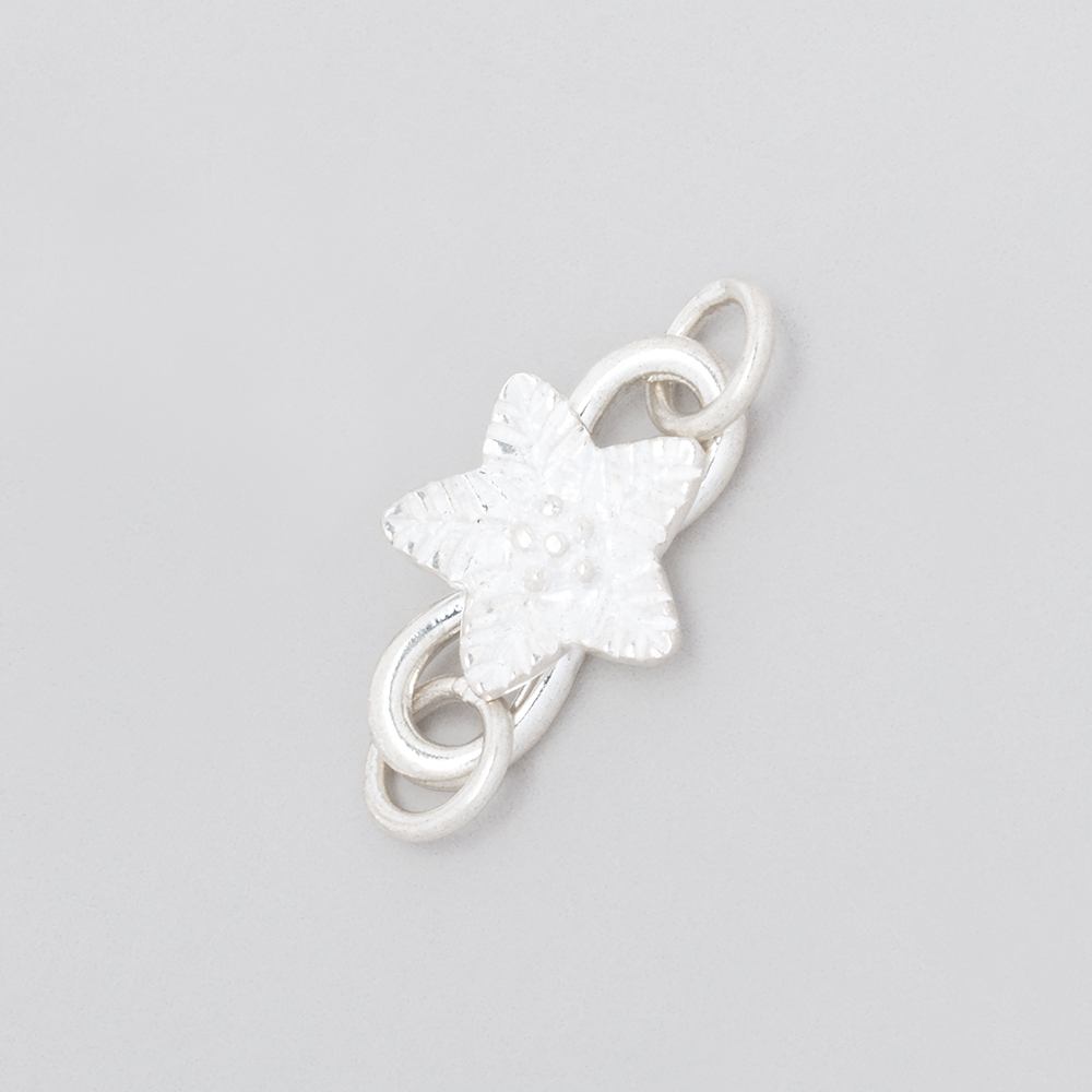 18x11mm Sterling Silver Flower S - Hook Clasp - AtlantaFindingsCompany