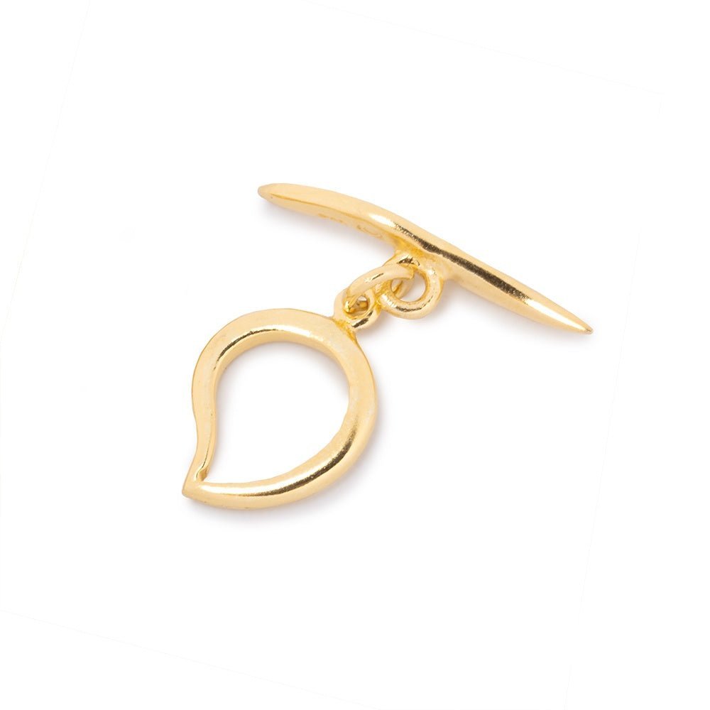 18x12mm Gold Vermeil Paisley Toggle Clasp - 1 Piece - AtlantaFindingsCompany