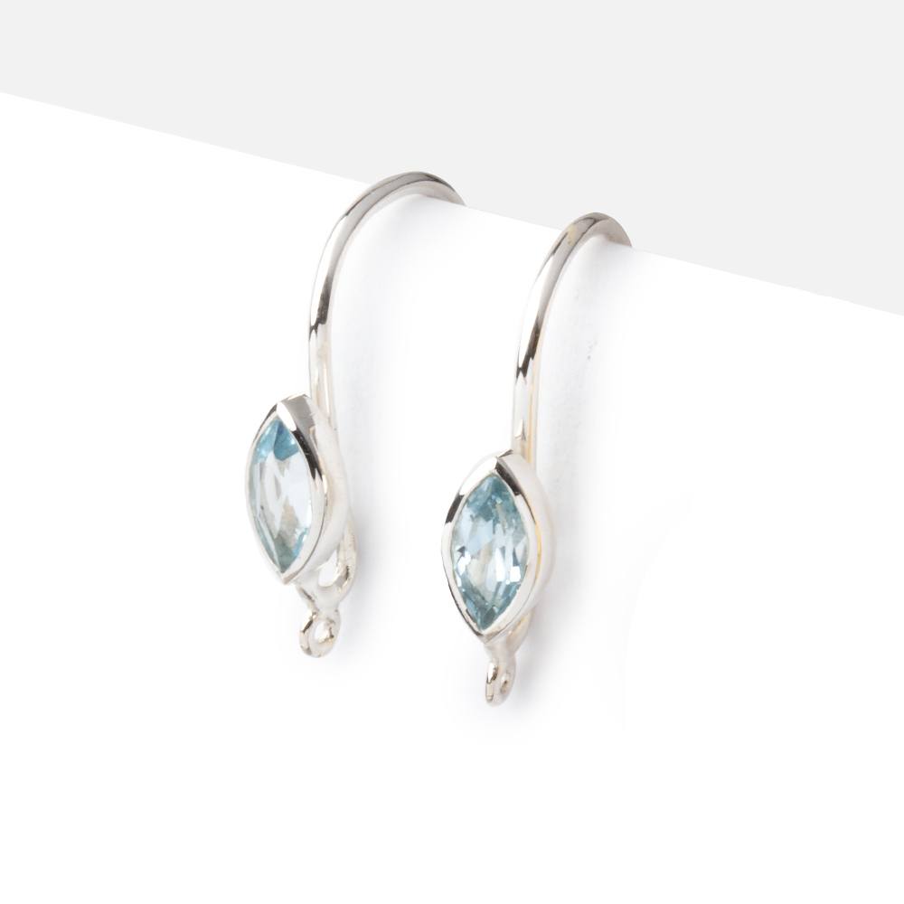 19mm Sky Blue Topaz Marquise Ear Wire Set of 2 pieces - AtlantaFindingsCompany