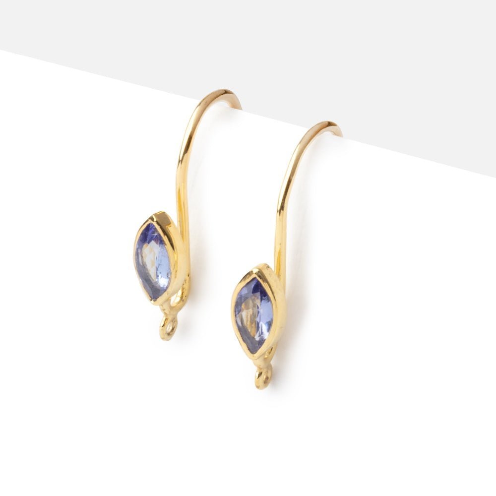 19mm Tanzanite Marquise Ear Wire Set of 2 pieces - AtlantaFindingsCompany