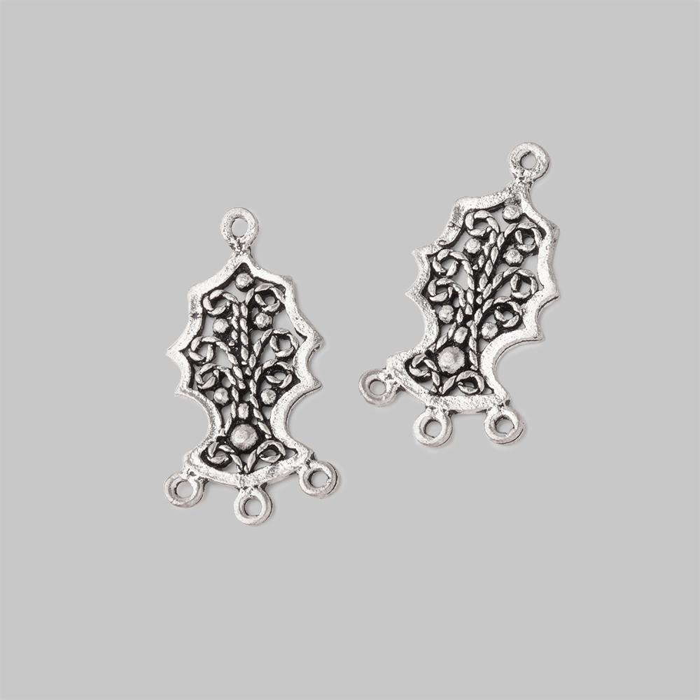 19x12mm Tree Of Life Filigree 3 Ring Charm Set of 2 pieces - AtlantaFindingsCompany