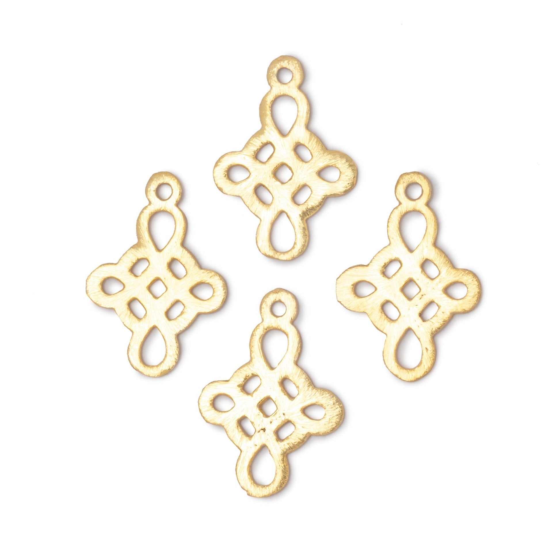19x16mm Brushed Filigree Cross Charm Set of 4 pieces - AtlantaFindingsCompany