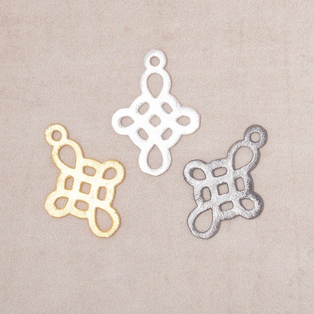 19x16mm Brushed Filigree Cross Charm Set of 4 pieces - AtlantaFindingsCompany