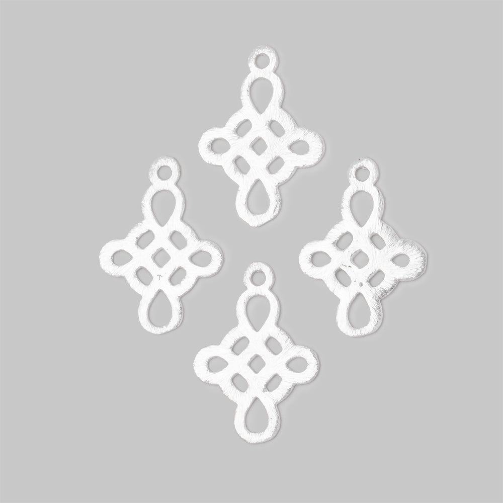 19x16mm Brushed Filigree Cross Charm Set of 4 pieces - AtlantaFindingsCompany