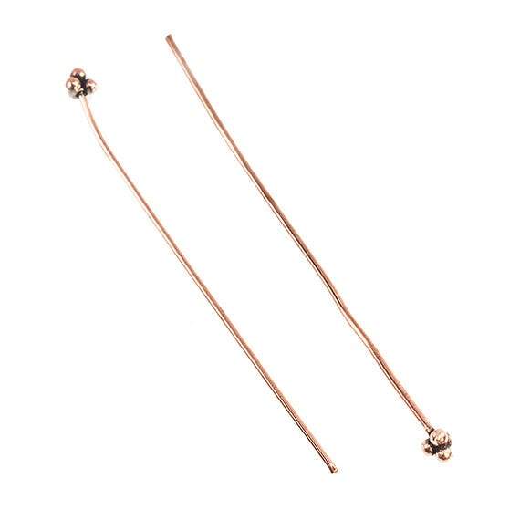 2" Solid Copper Headpin - 24 Gauge Wire, 22 pcs/bag - AtlantaFindingsCompany