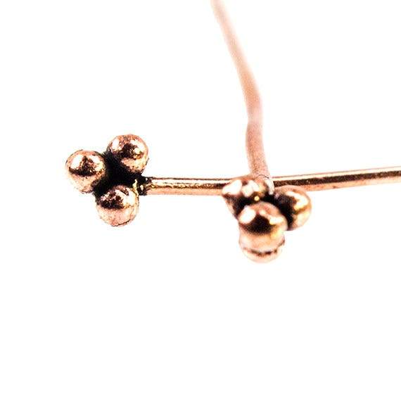 2" Solid Copper Headpin - 24 Gauge Wire, 22 pcs/bag - AtlantaFindingsCompany