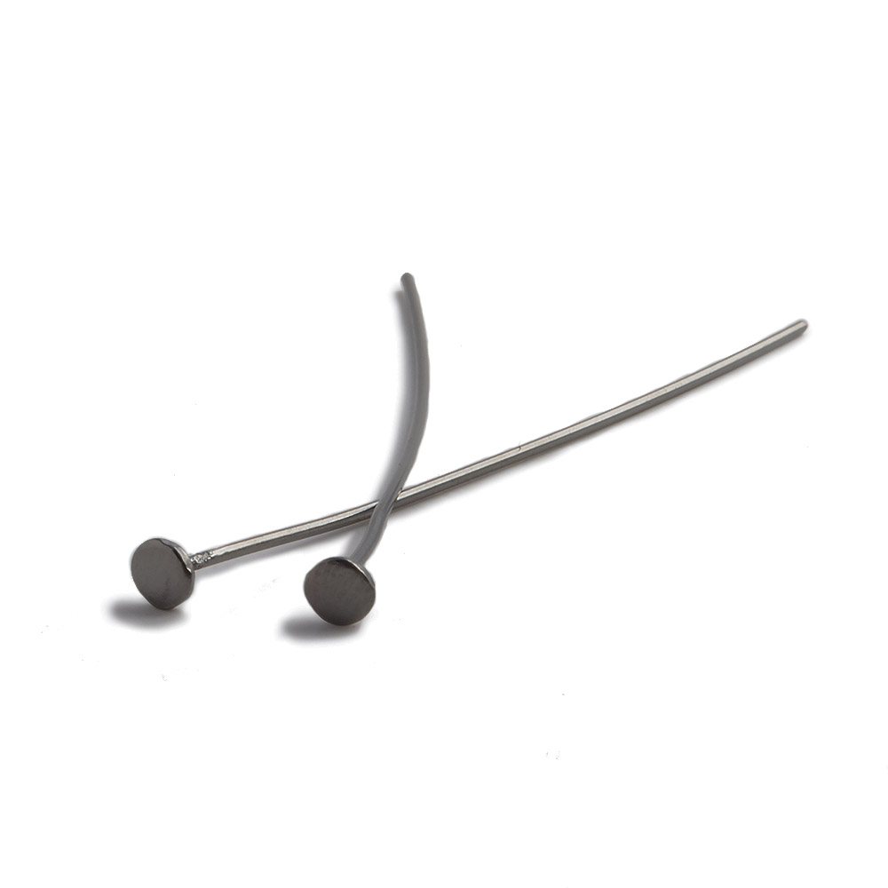 2" Disc Headpin - Black Gold Plated Sterling Silver (22 Gauge Wire, 10 Pcs/Bag) - AtlantaFindingsCompany