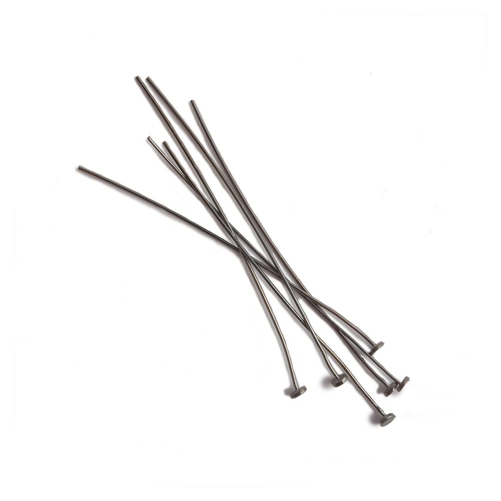 2" Disc Headpin - Black Gold Plated Sterling Silver (24 Gauge Wire, 10 Pcs) - AtlantaFindingsCompany