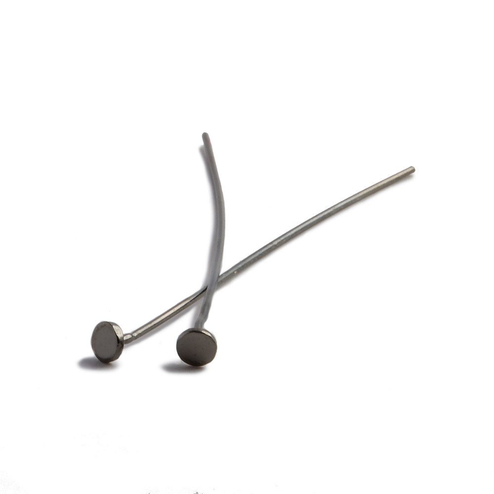 2" Disc Headpin - Black Gold Plated Sterling Silver (24 Gauge Wire, 10 Pcs) - AtlantaFindingsCompany