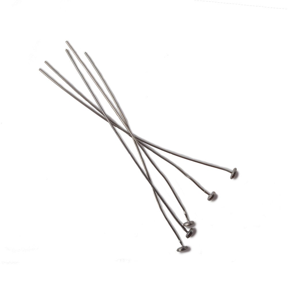 2" Disc Headpin - Black Gold Plated .925 Sterling Silver, 26 Gauge Wire (10 Pack) - AtlantaFindingsCompany