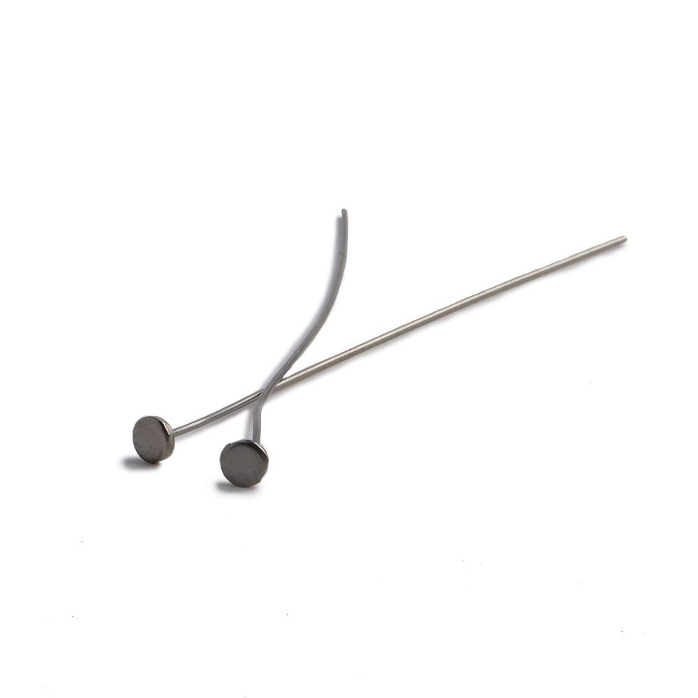 2" Disc Headpin - Black Gold Plated .925 Sterling Silver, 26 Gauge Wire (10 Pack) - AtlantaFindingsCompany