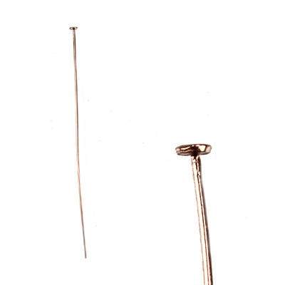 2" Rose Gold Disc Headpin - 22 Gauge Wire, 10pk - AtlantaFindingsCompany