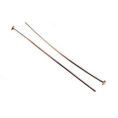 2" Rose Gold Disc Headpin - 22 Gauge Wire, 10pk - AtlantaFindingsCompany