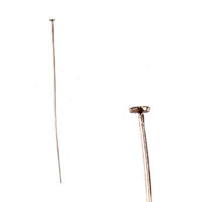 2" Rose Gold Disc Headpin - 26 Gauge Wire, 10 pcs/bag - AtlantaFindingsCompany