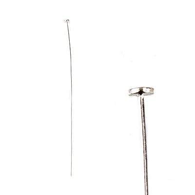 Sterling Silver 2" Disc Headpins - 24 Gauge Wire, 10 Pcs/Bag - AtlantaFindingsCompany