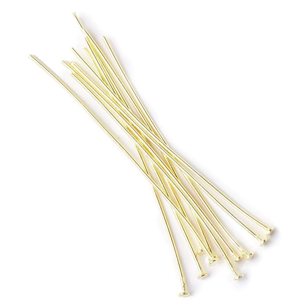 2" Vermeil Disc Headpin - 22 Gauge Wire, 10 pcs/bag - AtlantaFindingsCompany