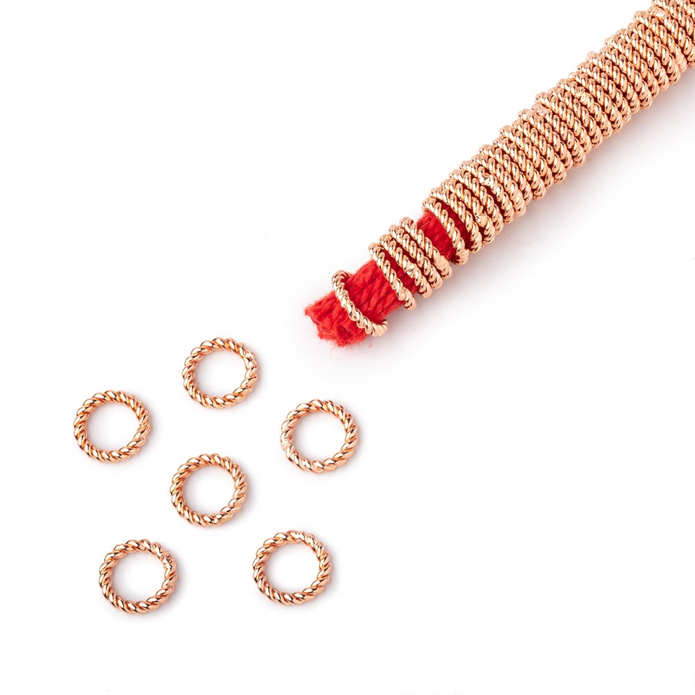 8mm Twisted Jump Ring 8 inch Strand 155 pieces - AtlantaFindingsCompany.com
