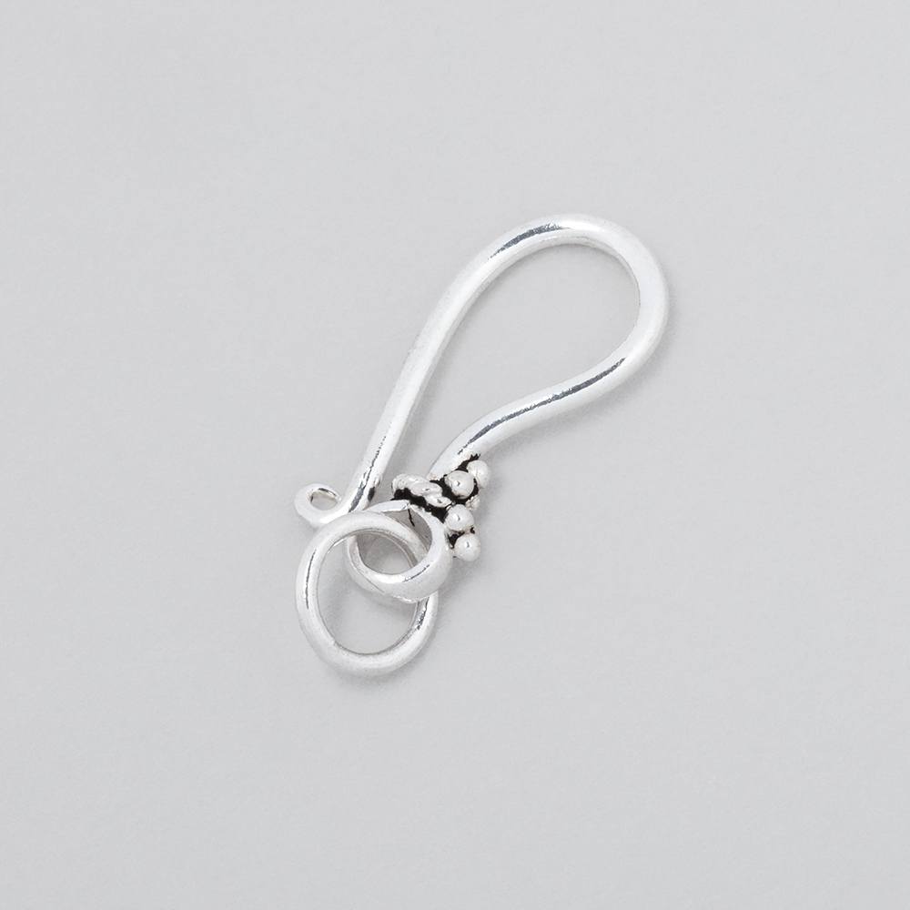 Antiqued Sterling Silver Shepherd Hook Earring Finding with Miligrain Design (20.5mm) - AtlantaFindingsCompany