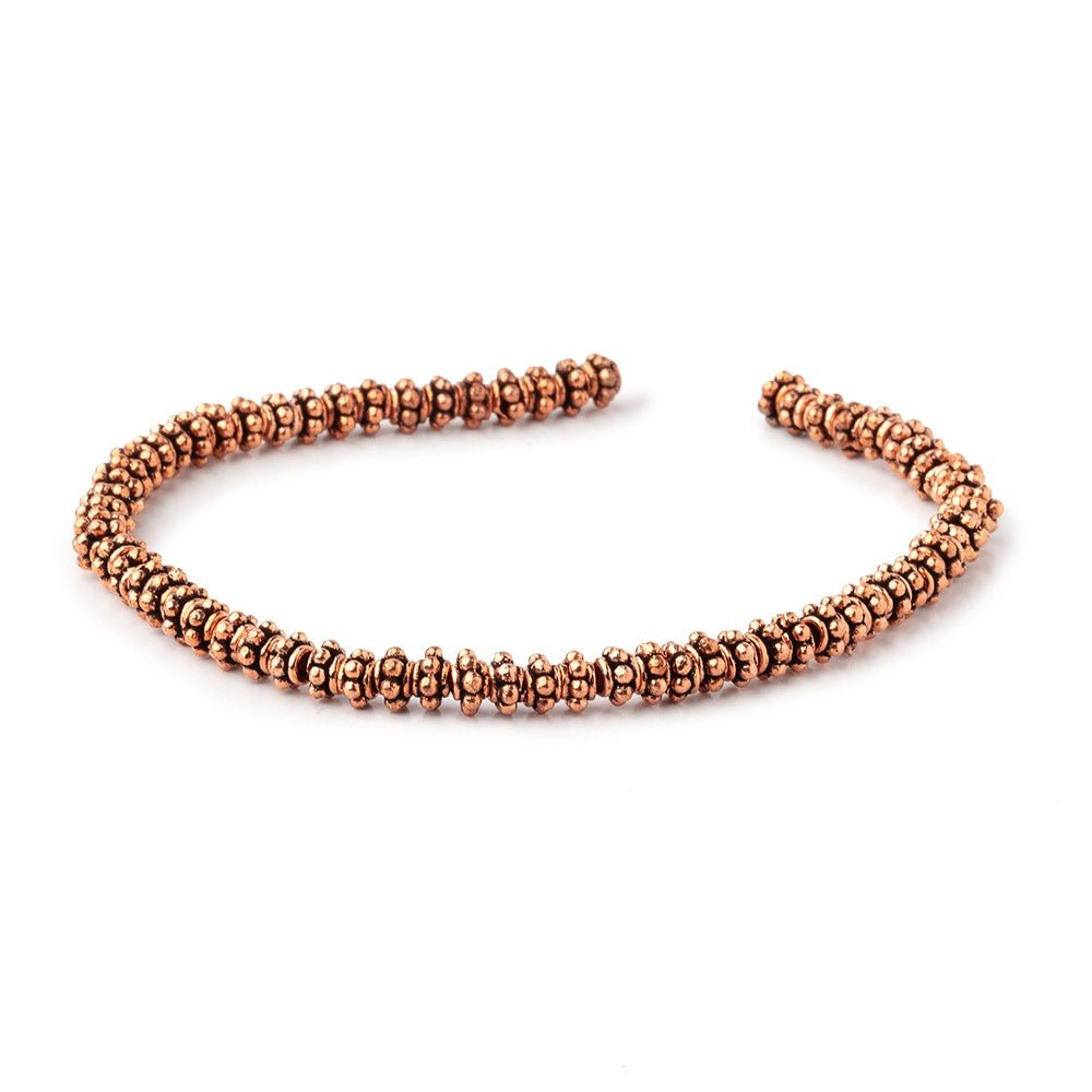 5x3mm Antiqued Copper Spacer Beads - 8" Strand (Approx. 63 pcs) - AtlantaFindingsCompany