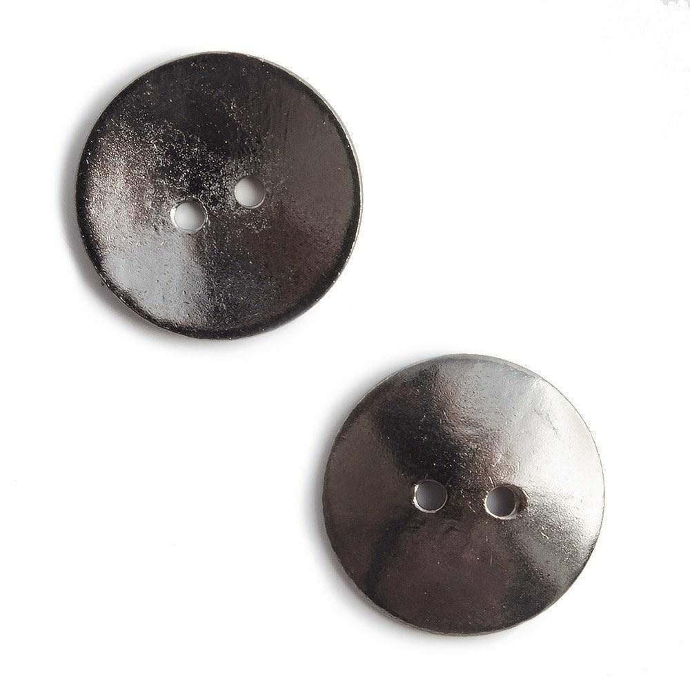 Set of 6: 20mm Round Black Gold Buttons - AtlantaFindingsCompany