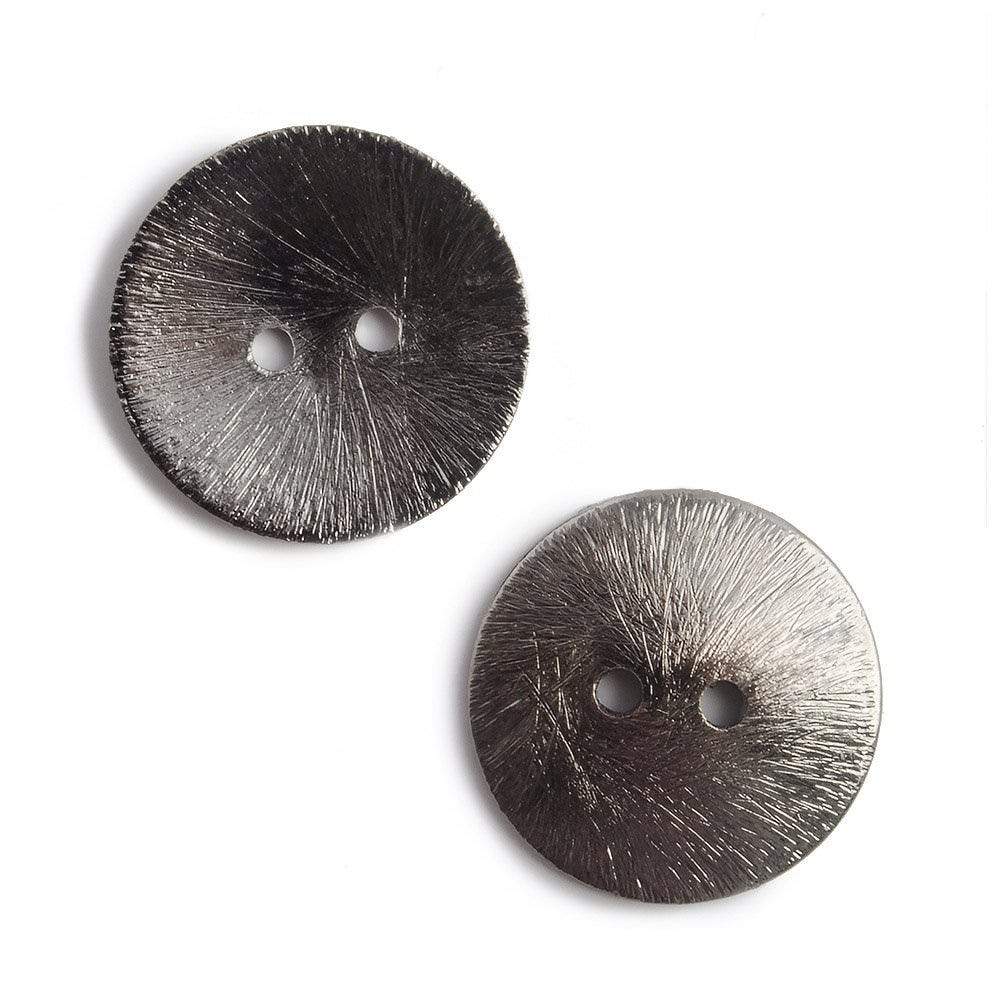 20mm Black Gold Round Brushed Buttons - Set of 6 - AtlantaFindingsCompany