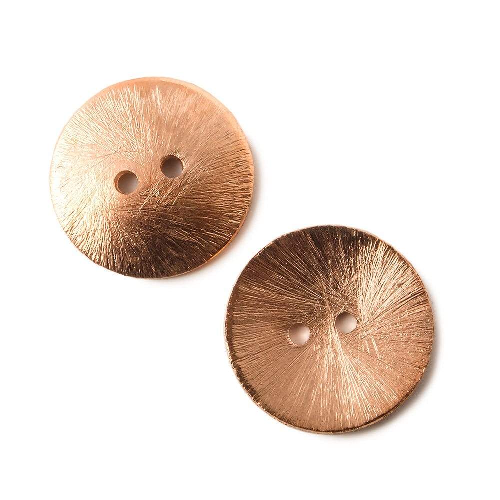 20mm Copper Brushed Button Discs - Pack of 6 - AtlantaFindingsCompany